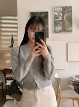 Daily V-neck Crop Knit Cardigan (9color)
