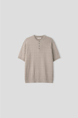 LMN Ron Twisted Cooling Henley Neck Short Sleeve Knitwear (6 colors)
