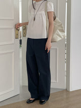 Curved Cotton Barrel Pants