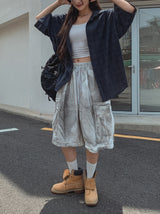 ペイントワイドビッグカーゴハーフパンツ