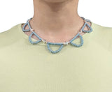 star scollop necklace - baby blue