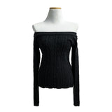 Luna Skin Off-Shoulder Cable Slim-Fit Knit