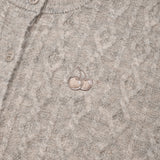 SMALL CHERRY CABLE KNIT CARDIGAN [OAT MEAL]