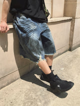 Checka Dirty Oil バミューダデニムパンツ 2C