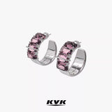 KVK ザブロッサム ピーチブロッサムトランスペアレントクリスタルフープピアス