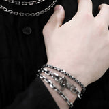 ss-10mm ブラックラインオリジナルチェーンブレスレット