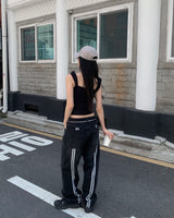 (Unisex) トラックデニムパンツ