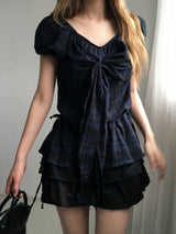 Dusky check blouse