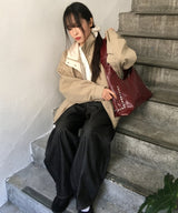 [New Spring Product💝] ライトムードカラーインターシーズナルウィンドブレーカースプリングオーバーサイズフィットアウターウェアハイネックジャンパー 3 colors ヘムストリング/バルーンフィット