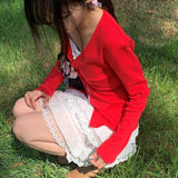 [MADE] Netty V-Neck Slim Fit Punching Summer Knit Cardigan (2 Colors)