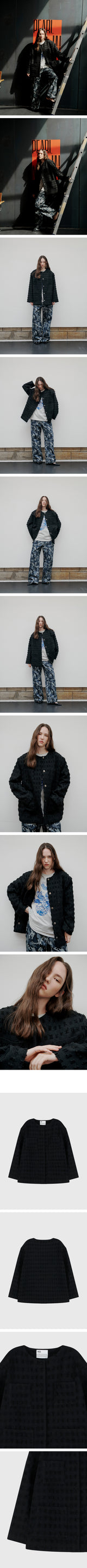 [Unisex] Over Fit Tweed Jacket Black