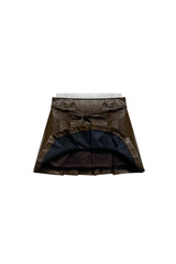 MOLLY LEATHER PLEATS SKIRT PANTS / BROWN