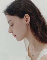 26SS★ Volume Square (C) One-Touch Earrings