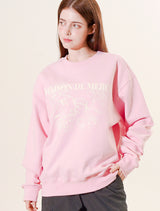 UNISEX Rose Embossed Blouse Regular Fit Sweatshirt Pink (FCF1TS328M)