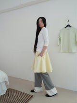 COTTON FLARE SKIRT (LEMON)
