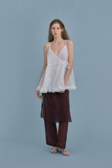 Satin layered set_brown