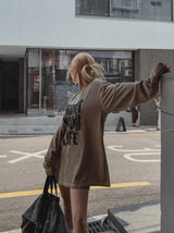 レフトプリントオーバーサイズフィット長袖Tシャツ