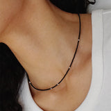 SILVER DOT BEADS NECKLACE