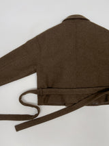 [wool70%] バーネットウールベルテッドショートコート