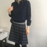 シーダンカラーボタンスリムフィットニットウェア