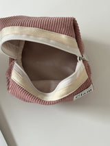 Clam round pouch _ Corduroy warm pink