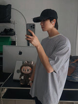ASCLO ハートポイントボーダーショートスリーブTシャツ (2color)