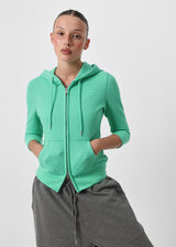 [B-BASIC] Waffle Slim Fit 3/4 Length Zip-Up Hoodie (2 SIZE)