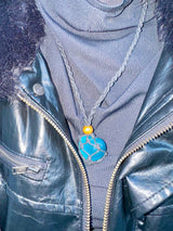 Catseye heart gemstone necklace (5color)
