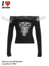 モイラブレースオフショルダーロングスリーブTシャツ