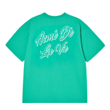 25SS アウトラインスクリプトロゴ半袖Tシャツ パステルグリーン
