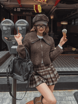 モリアビッグカラー2wayニットジップアップ