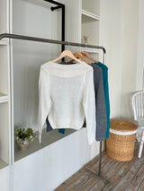Slash mohair off-shoulder knit (3 colors)