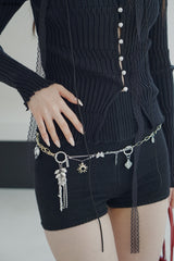Heart keyring Silver Gold Chain Belt