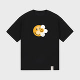 [UNISEX] ドッテッドスマイルフラワーミックスショートスリーブTシャツ