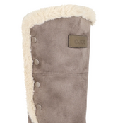 Asym Shearling Wedge Boot / Stone Brown