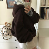 [BELLIDE MADE] Puppy, two-way bore fleece zip-up hoodie