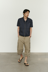 Vintage Military Capri Cargo Pants (Washed Beige)