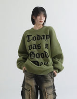 Lettering oversize heavy knit