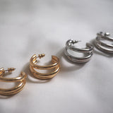 TRIPLE HOOP EARRINGS Silver