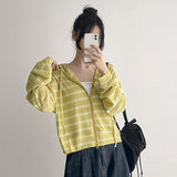 Lime Stripe Hoodie Zip-up (4 colors)