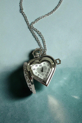 VINTAGE HEART LOCKET WATCH NECKLACE