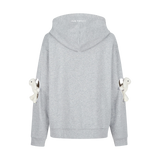 13DE MARZO Doozoo Hollow Heart Zip Hoodie