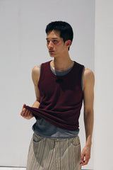 Reverse labeling sleeveless(Burgundy)