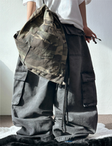 D-RING ZIPPER CARGO BALLOON PARACHUTE LONG PANTS🪽🩵🖤 - 2 COLORS