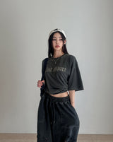 カッティングビンテージピグメント半袖Tシャツ