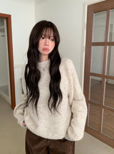 Wend Wool Bokashi Pastel Loose Fit Round Knit