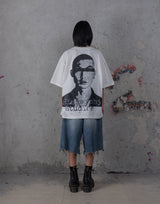HIERARCHY STUDIOS TYPEWRITER - ブロークンホワイトビジランテオーバーサイズTシャツ