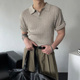Ford Twisted Short-Sleeved Collar Knitwear (3 colors)