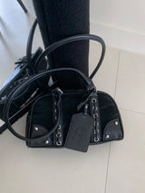 Sophia Vintage Eyelet Lace-up Shoulder Bag 