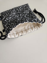 terazzo flat string pouch bag - black M